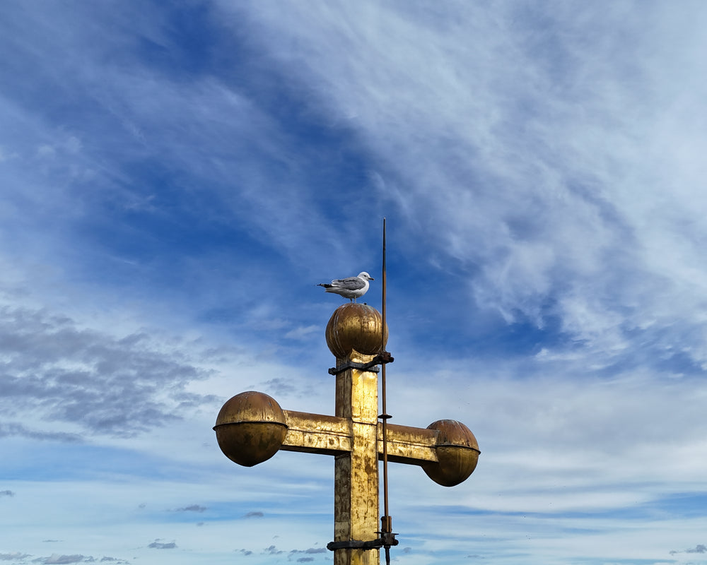 Drönarfoto på kyrkkorset i Orsa